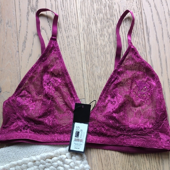 Lace Bralette and Panty Set - Purple - Picture 2 of 3